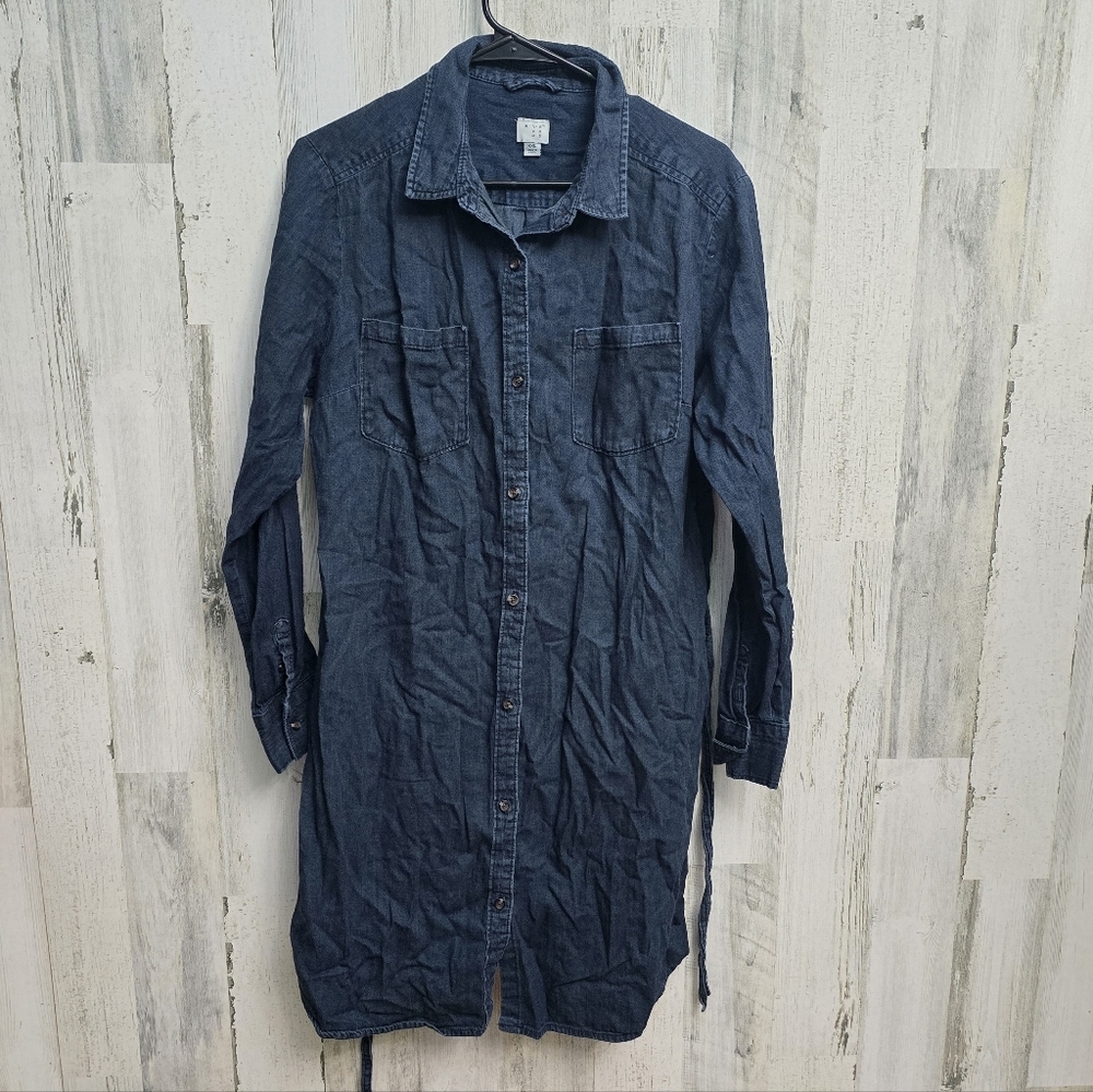A.n.d Blue Chambray Denim Shirt Dress Womens Plus Size XXL